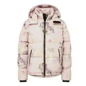 THE VERY WARM Pink Yuri Down Puffer Jacket Hooded Winter Coat Adult Unisex XS